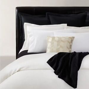 NWT Ralph Lauren Full / Queen Duvet Hayden Cream White Art Deco Cotton Sateen